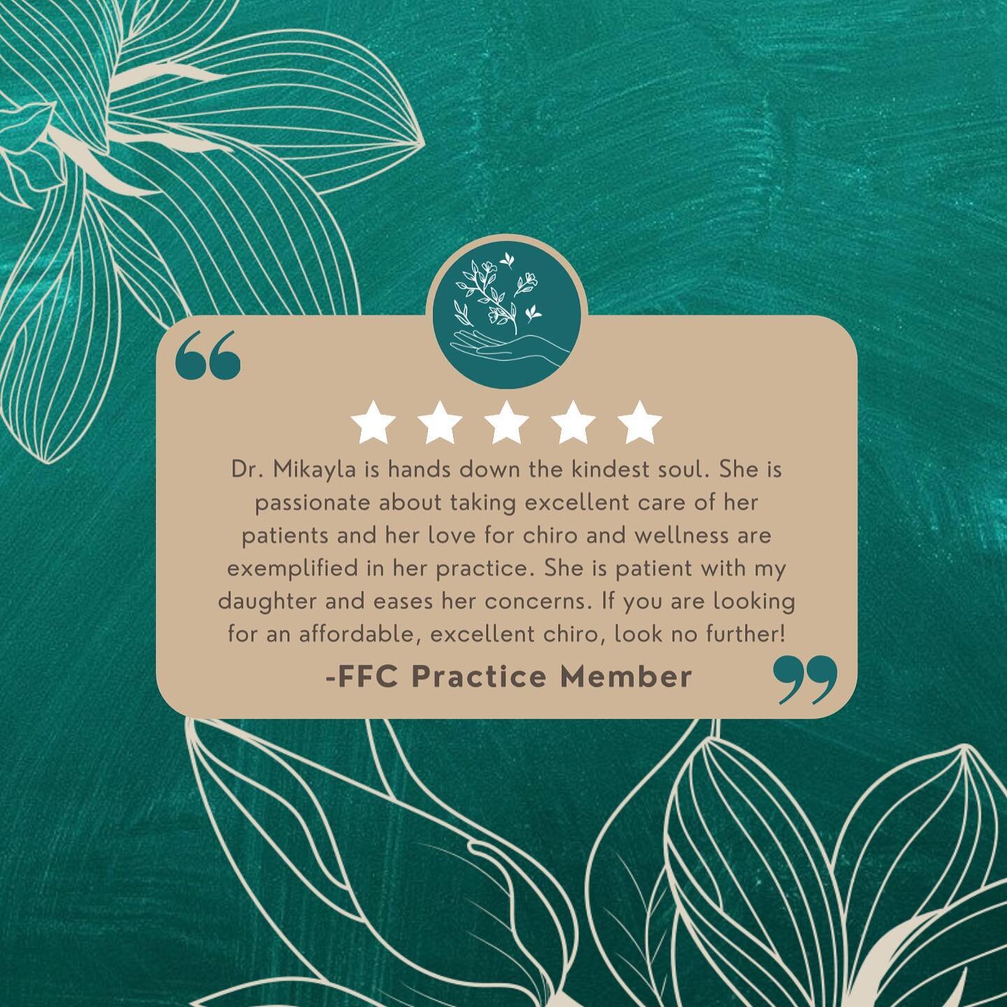 ⭐️⭐️⭐️⭐️⭐️
One of our goals at FFC is to provide  an environment that is comfortable for every single person that walks through our doors. 

Thank you for these kind words - we are honored to serve you &amp; your daughter 🌿