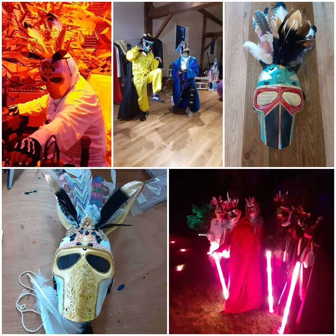 Yeah im doin collages now. 🤣 its easier than posting multiple images. @blancdublanc_  #costumedesigner #regalia #maskmaker