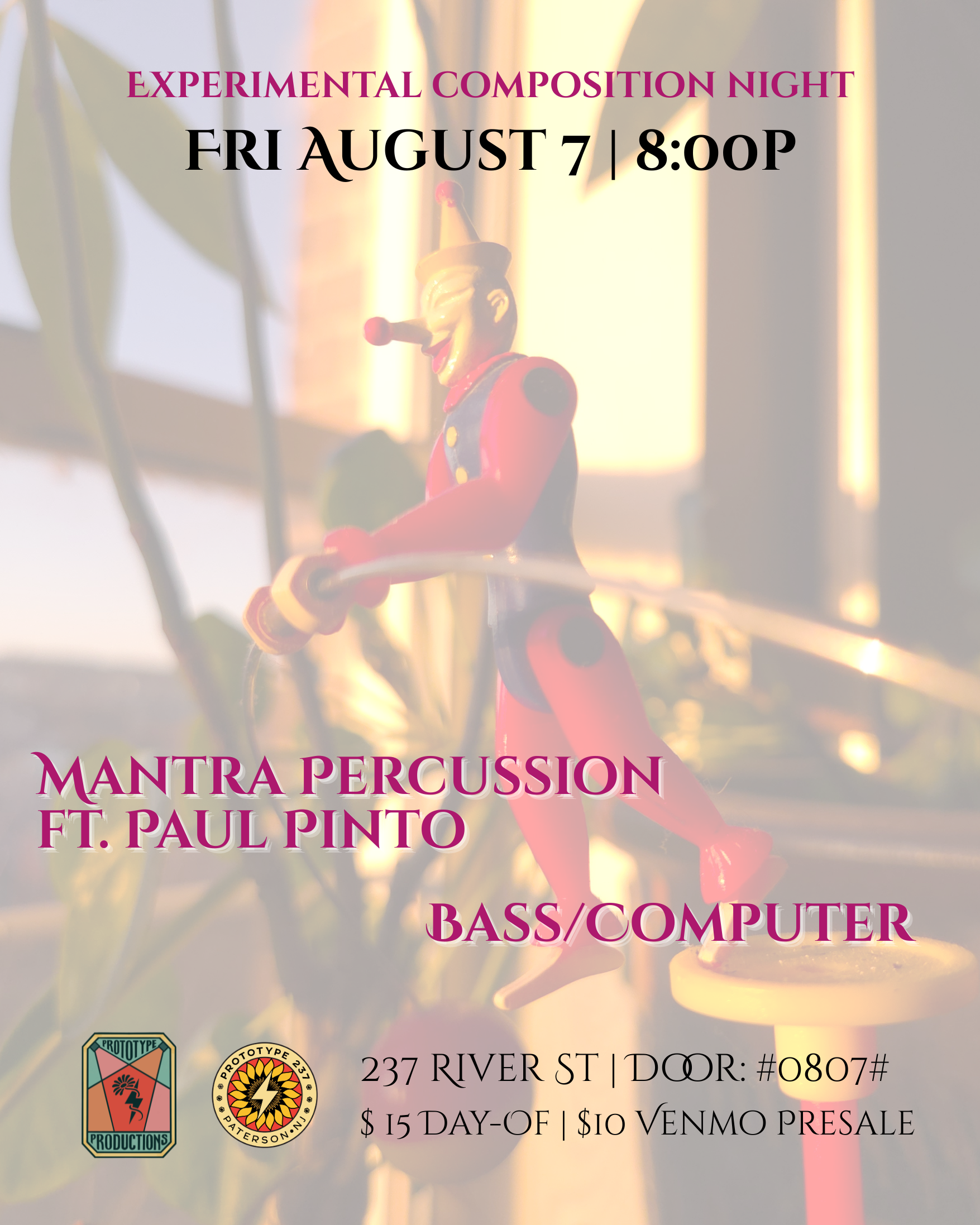 MANTRA PERCUSSION FT. PAUL PINTO, BASS/COMPUTER