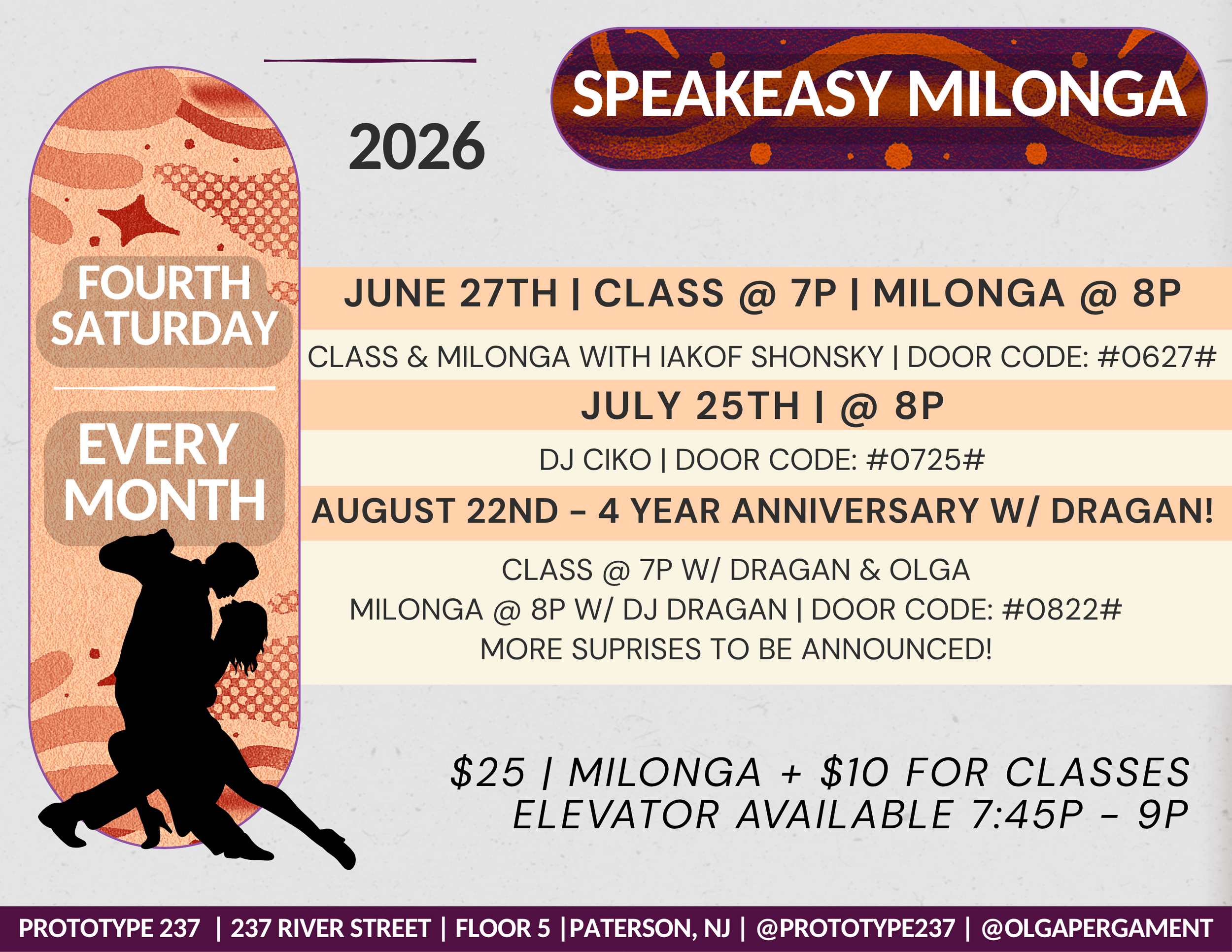 SPEAKEASY MILONGA!