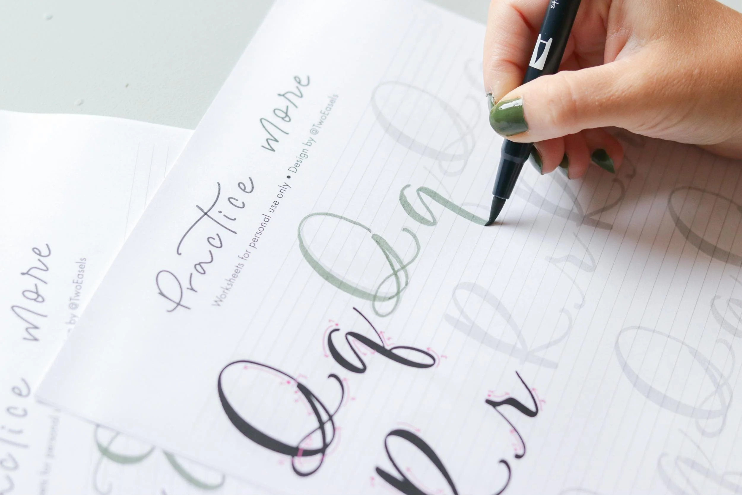 Fine Writer Lettering Modern Brush Calligraphy elegant lettering guide iPad and marker ...