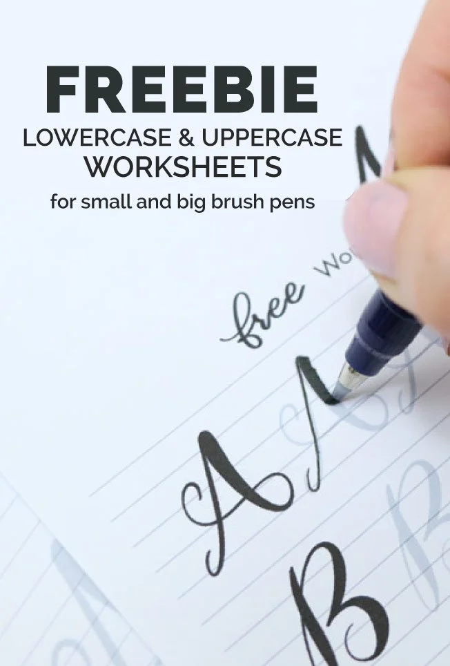 Free Brush Lettering Practice Sheets: Lowercase Alphabet 