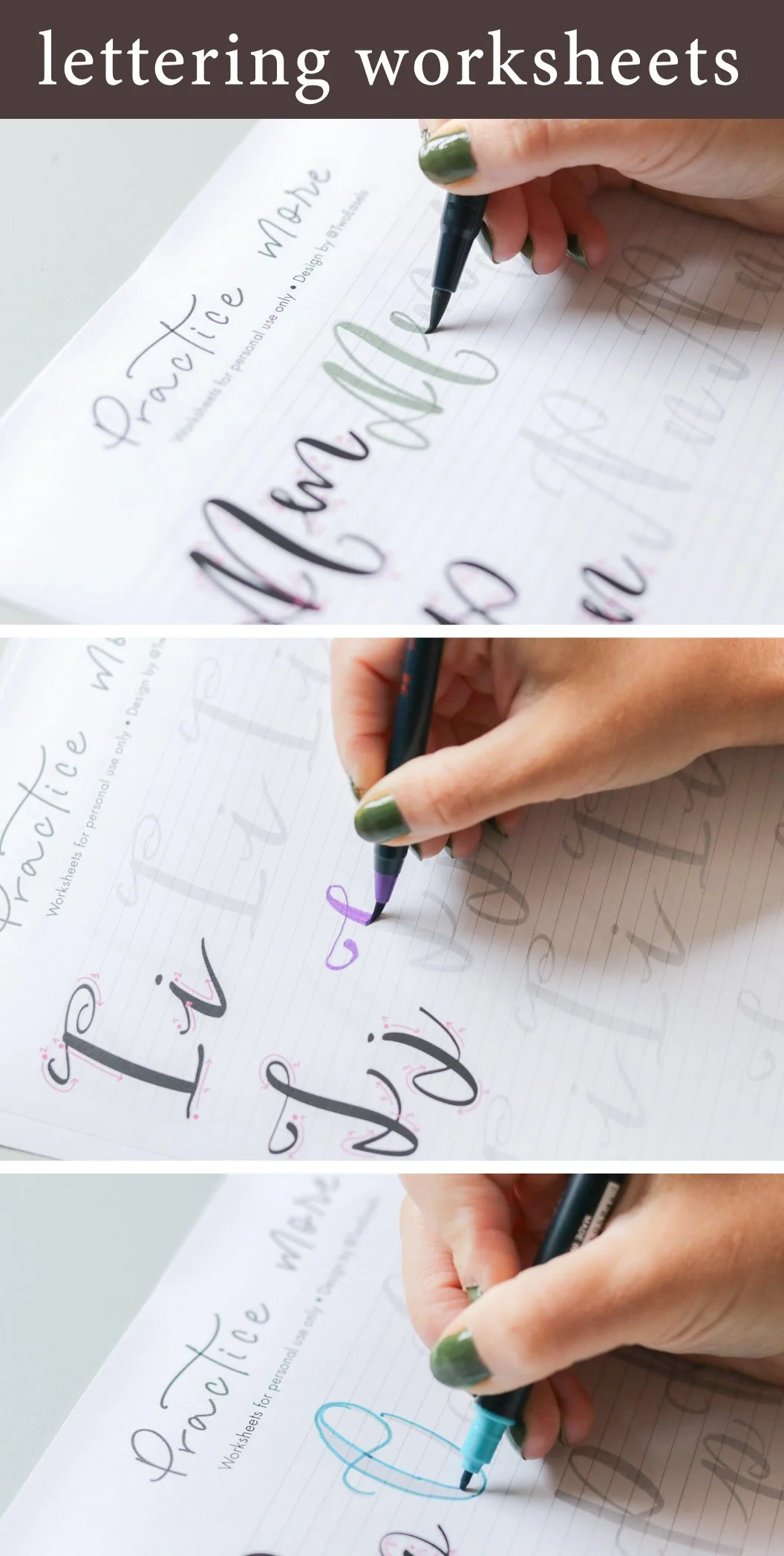 Modern Brush Calligraphy elegant lettering guide iPad and marker ...