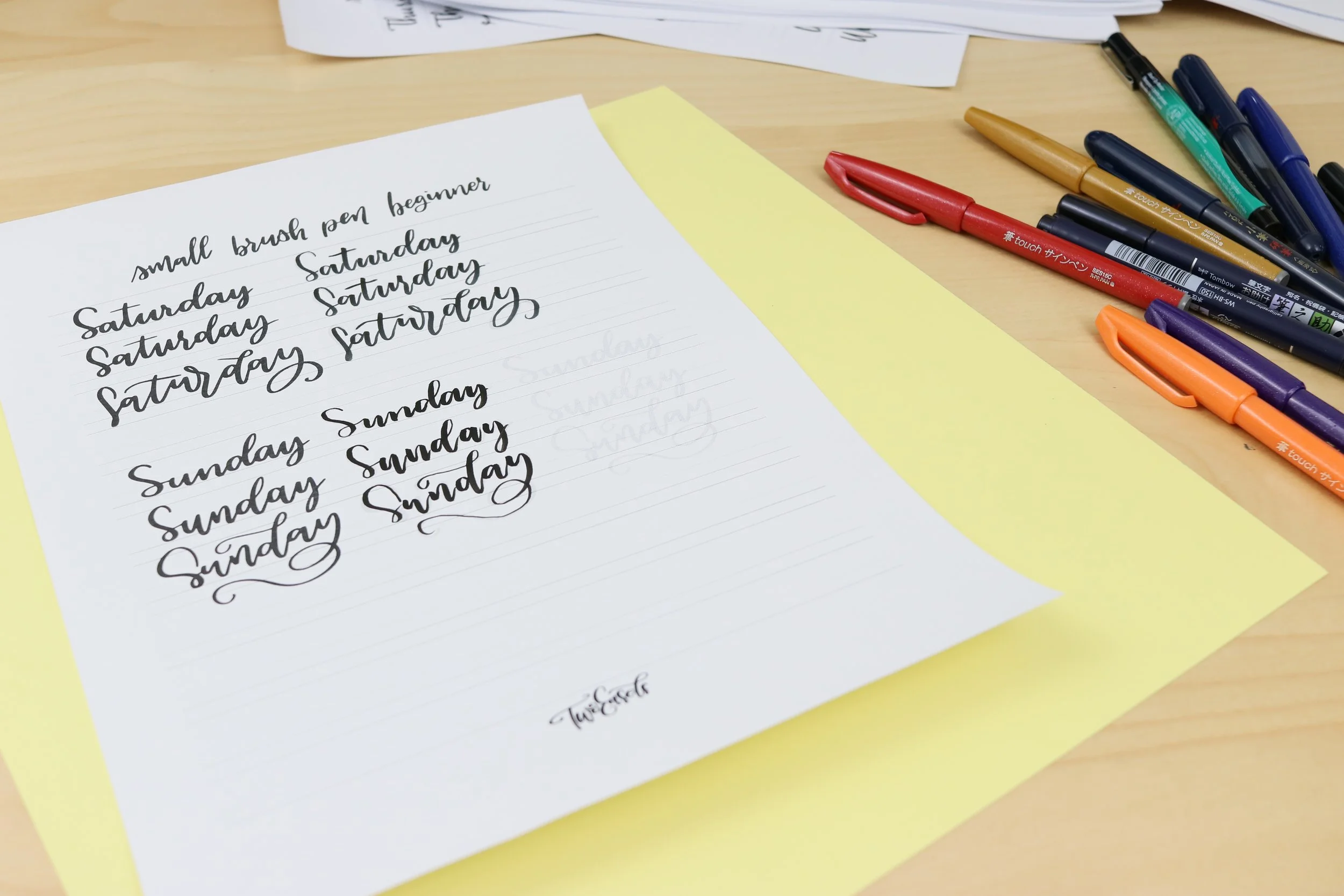 Small brush pen beginner lettering practice sheets — Weronika Zubek ...