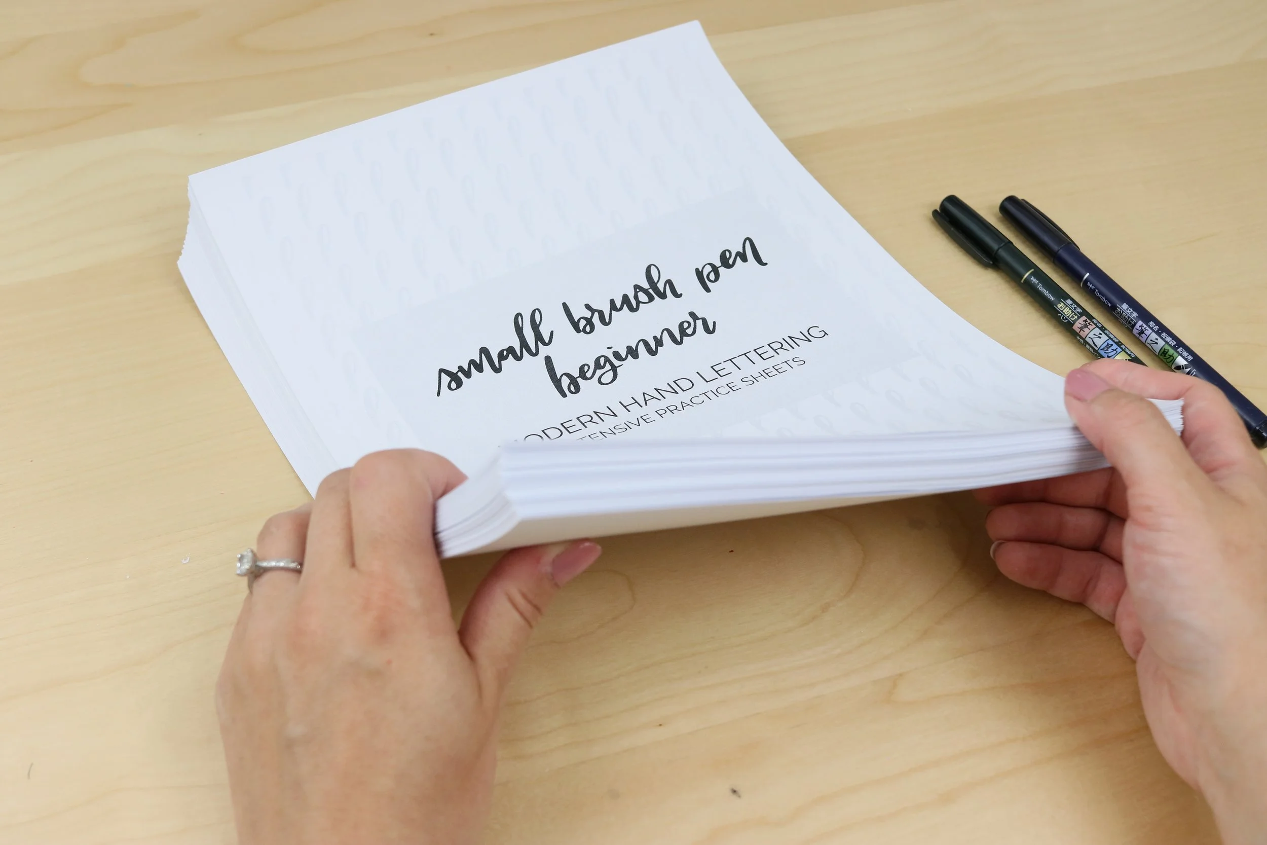 Small brush pen beginner lettering practice sheets — Weronika Zubek ...