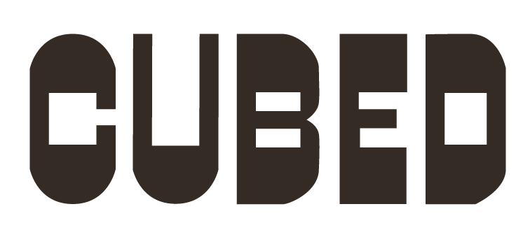 Cubed Counter Culture Coffee concentrate wordmark — bold blocky dark brown all caps logotype