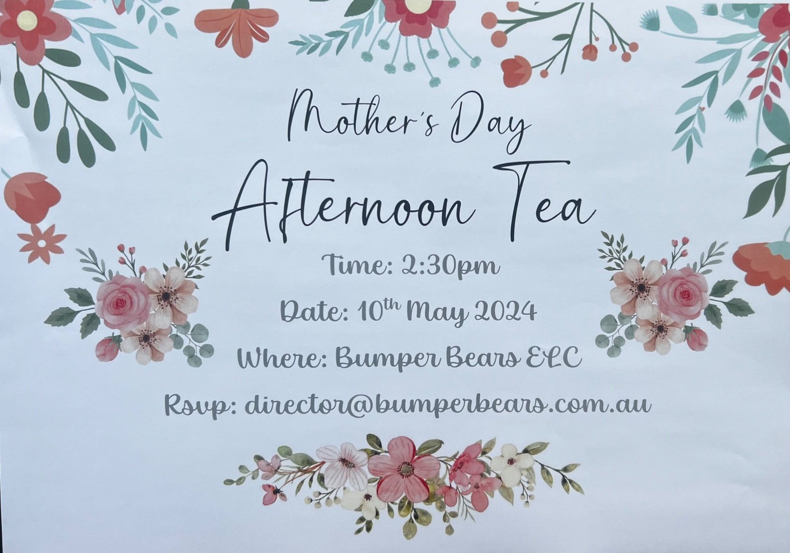 We are celebrating our beautiful mums with a Mother's Day Afternoon tea. Please let Nicky know if you can make it! #mothesday #mum #mother #stepmum #bonusmum #mummy #mothersdayafternoontea