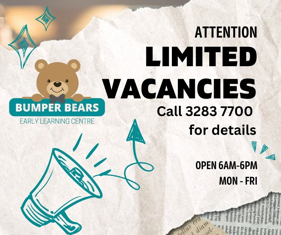 Call the Centre on 3283 7700 if you want to know more about our limited vacancies.
 #limitedavailability
#bumperbearselc 
#bumperbearsfamilies 
#redcliffepeninsula 
#redcliffepeninsulacommunity 
#childcarevacancies 
#kipparingchildcare 
#HighQualityC