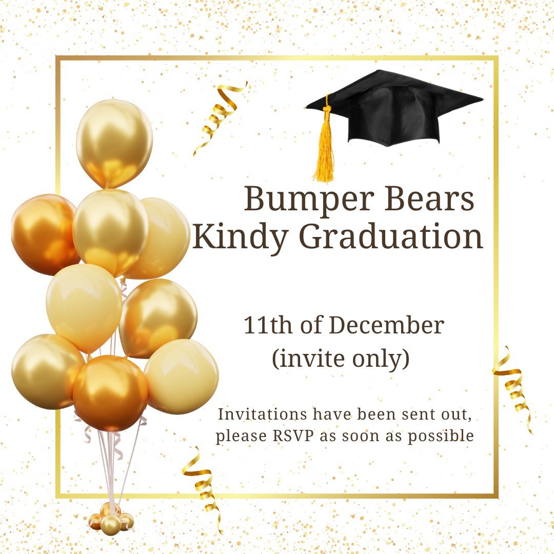 #kindygraduation🎓 #childcareredcliffepeninsula #daycarekipparing #bumperbearselc #Graduation2025 #invitesareout