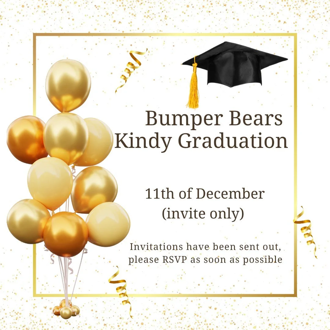 #kindygraduation🎓 #childcareredcliffepeninsula #daycarekipparing #bumperbearselc #Graduation2025 #invitesareout