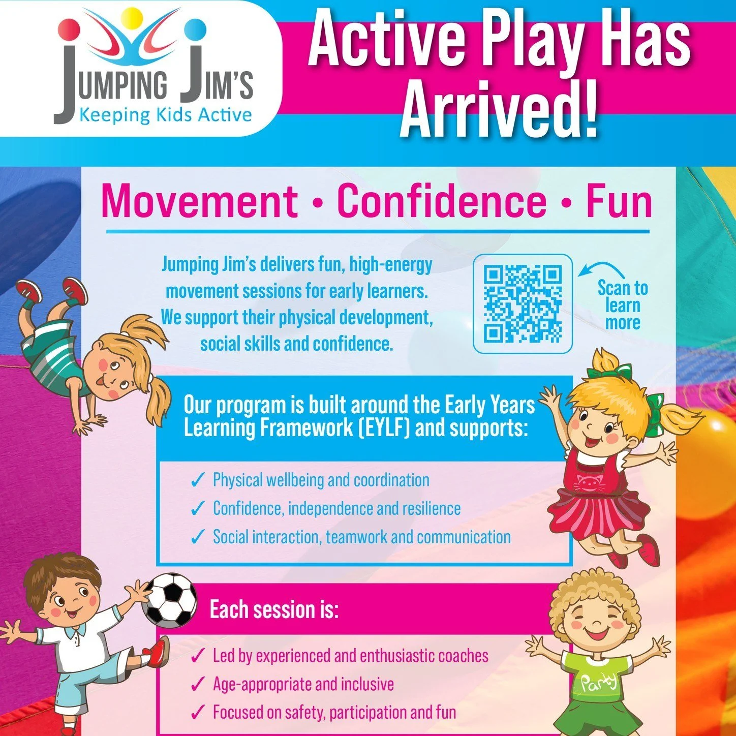 We have Jumping Jim's coming to the Centre on Fridays for the Pre-Kindy &amp; Kindy rooms.

#jumpingjims #movement #confidence #fun #learning #learnignthroughplay