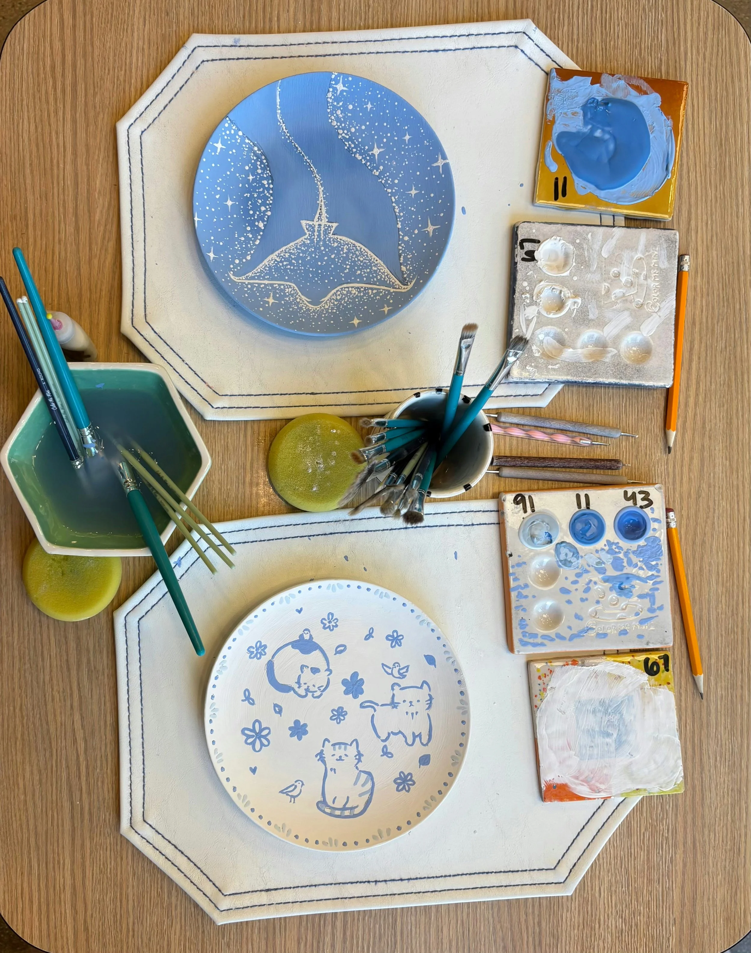 Paint-a-plate Creative Nights Workshop at Easy Tiger | St Helens | With Artist Christie Lange