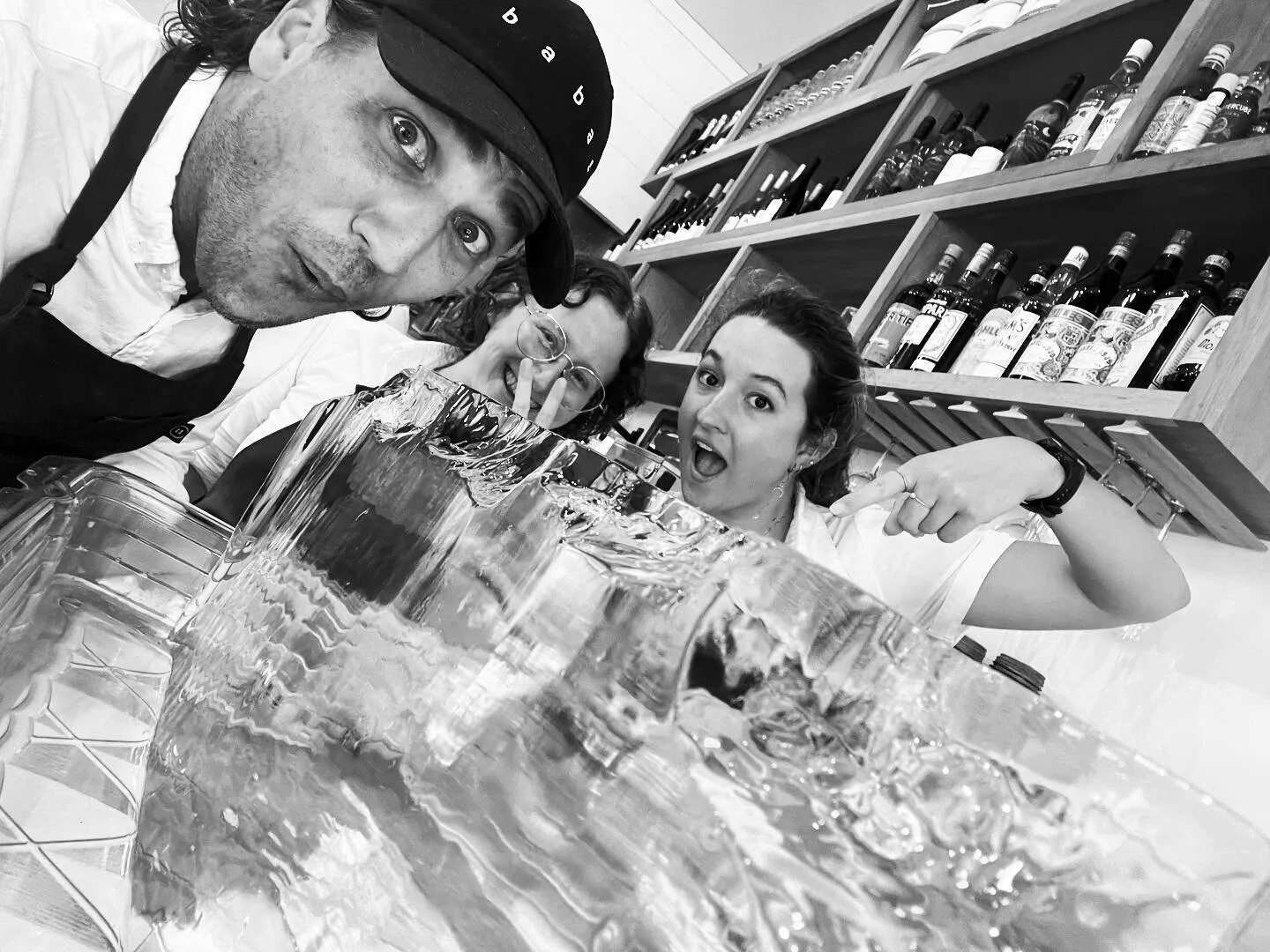 ice block night is back!!!!! after it&rsquo;s three year hiatus. one night only with @baldnb0ujee and @eliselavoi behind the bar!!! all drinks tonight are coming off one massive block of ice to pay homage to the bar tendering giants that came before 