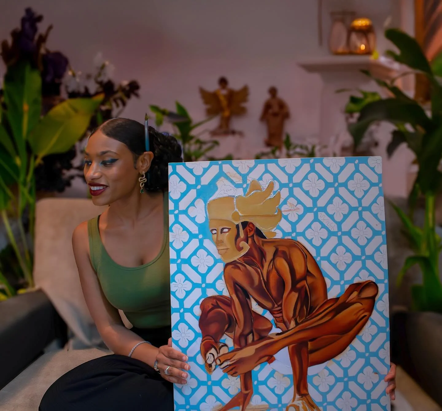 This series is a visual journey, shaped by my experiences living in Southeast Asia and the inspiring people around me. Through symbolic elements, each piece reflects themes of peace, prosperity, mindfulness, and transformation. ✨The first piece featu