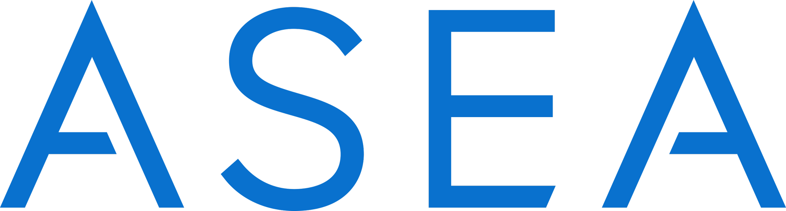 Blue text spelling 'ASEA' on a black background.