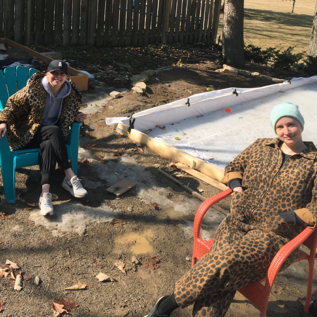 Post-First-Chemo-Post-Buzzed-Hair visit with Eden. My sister from another mister. Decked out in leopard, as we all should be, at all times. <3