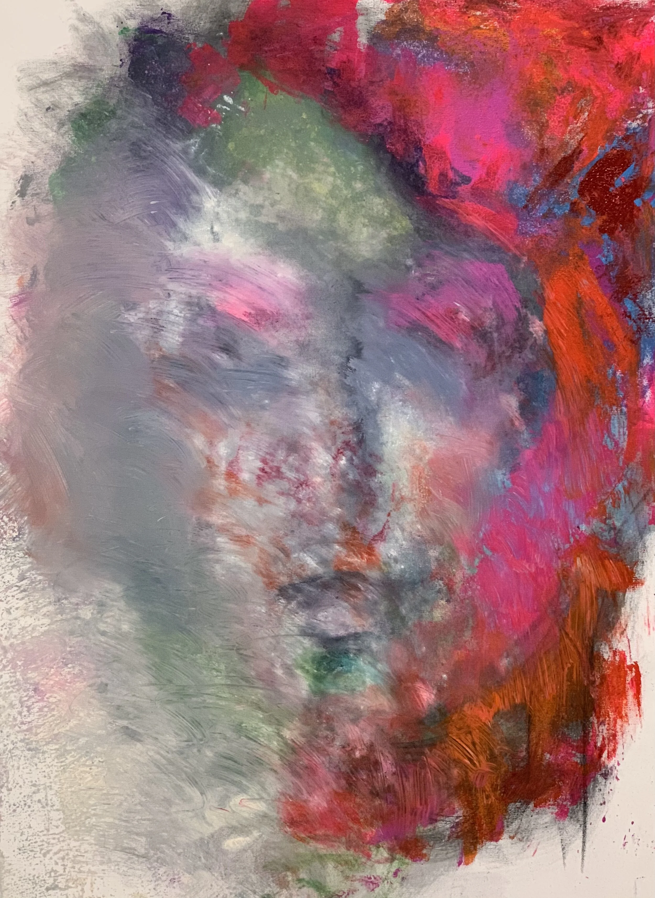 Eva Hesse - Acrylic and Gel on Canvas
 48 x 30 inch