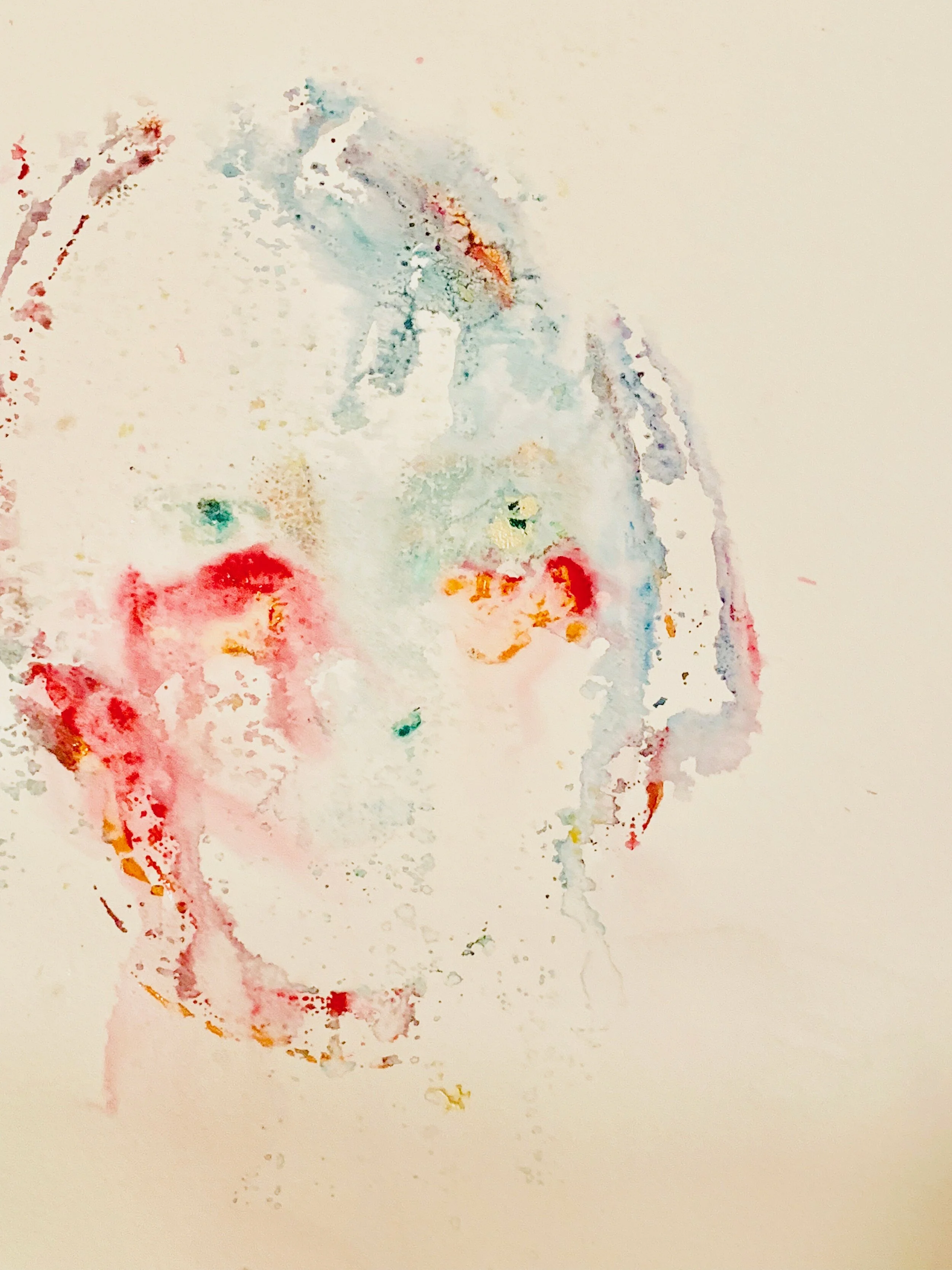 Self-Portrait Acrylic and Coarse Gel on Paper 2019 14.18 inch