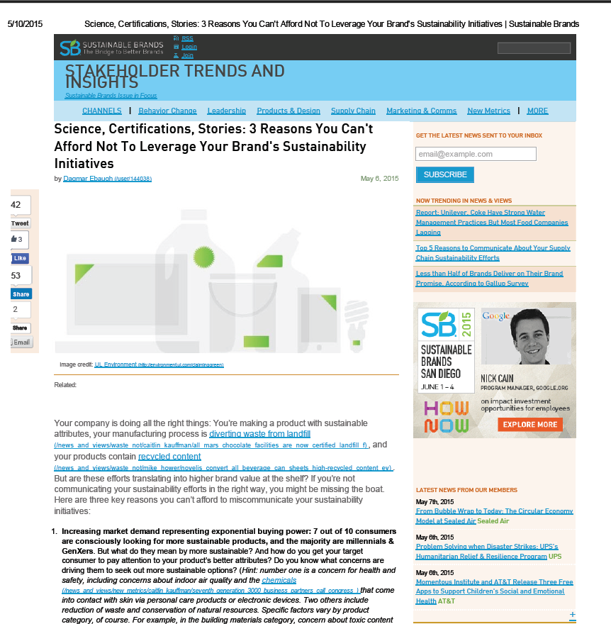 contributed article - Sustainable Brands