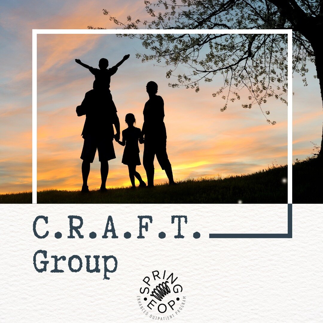 NEW group starting NEXT MONDAY, MAY 8 @ 9:30AM! Group is FREE to the community. Reserve your spot today! 

📱 Call/text: (719) 301-5458 or
💻 Email: Anna@SpringEOP.com

Is a member of your family struggling with addiction? C.R.A.F.T. Group focuses on