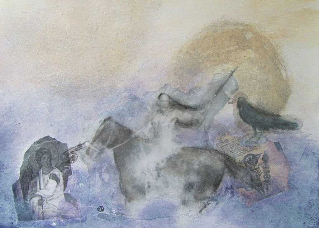 INDULGENCE II: looking into fear 15”x11" Mixed Media on watercolour paper