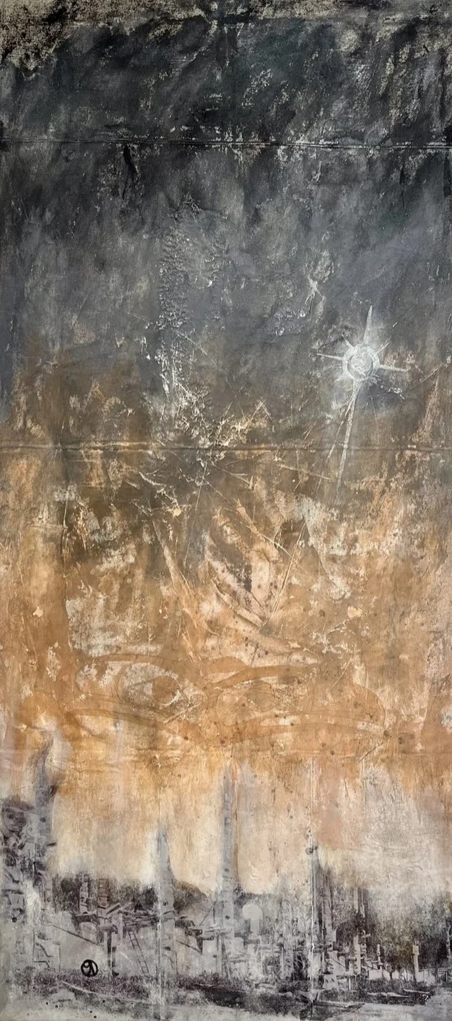 Hlgaagilda the Beautiful 57.5"x26"  mixed media on canvas