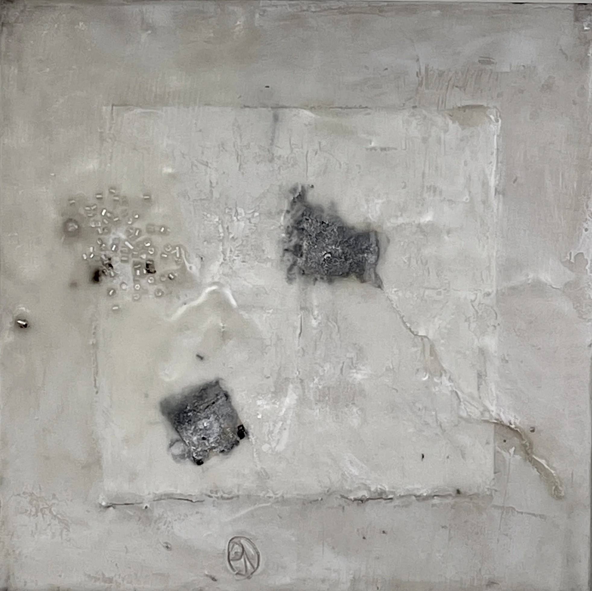 Internal Landscape #5 8"x8" encaustic mixed media on board