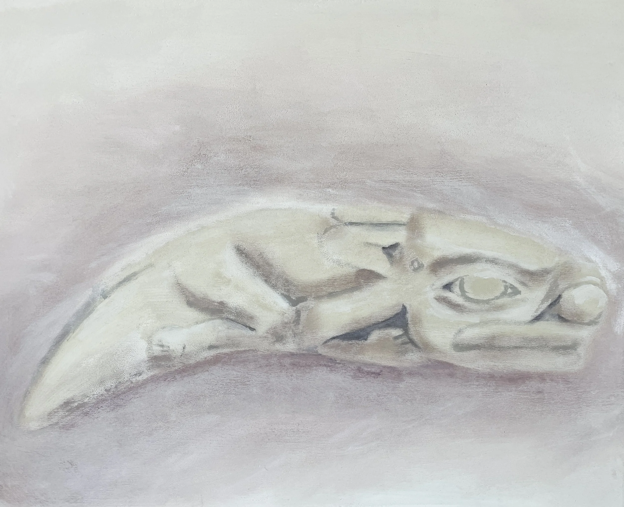 Otter Soul Catcher 16"x20" cold wax & oil on board SOLD