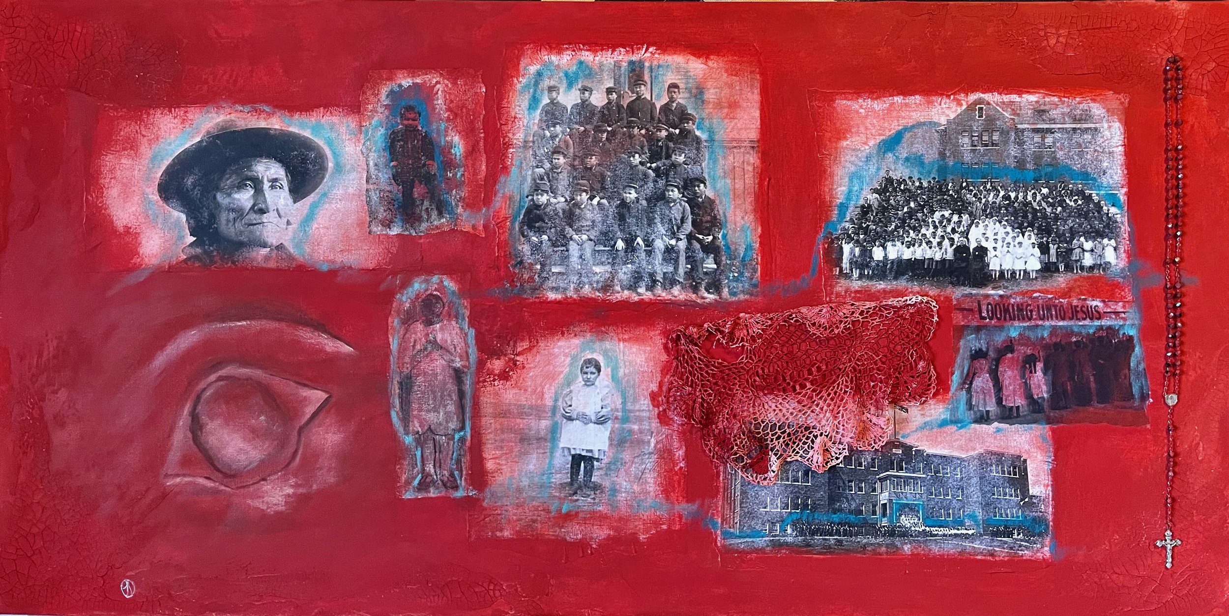 Our Souls Washed  48"x24" mixed media on board