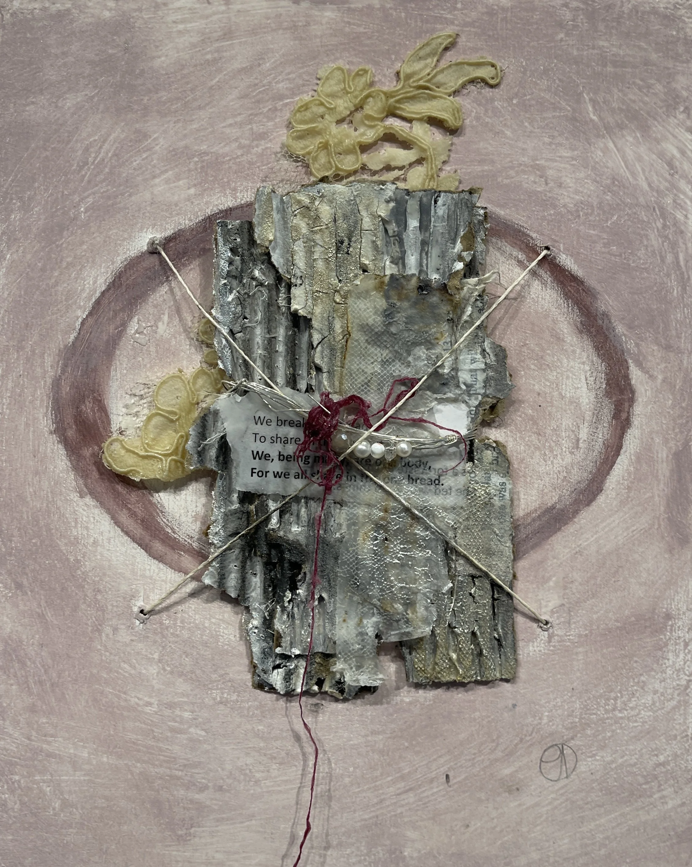 Wired Together #6  8"x10" mixed media on board