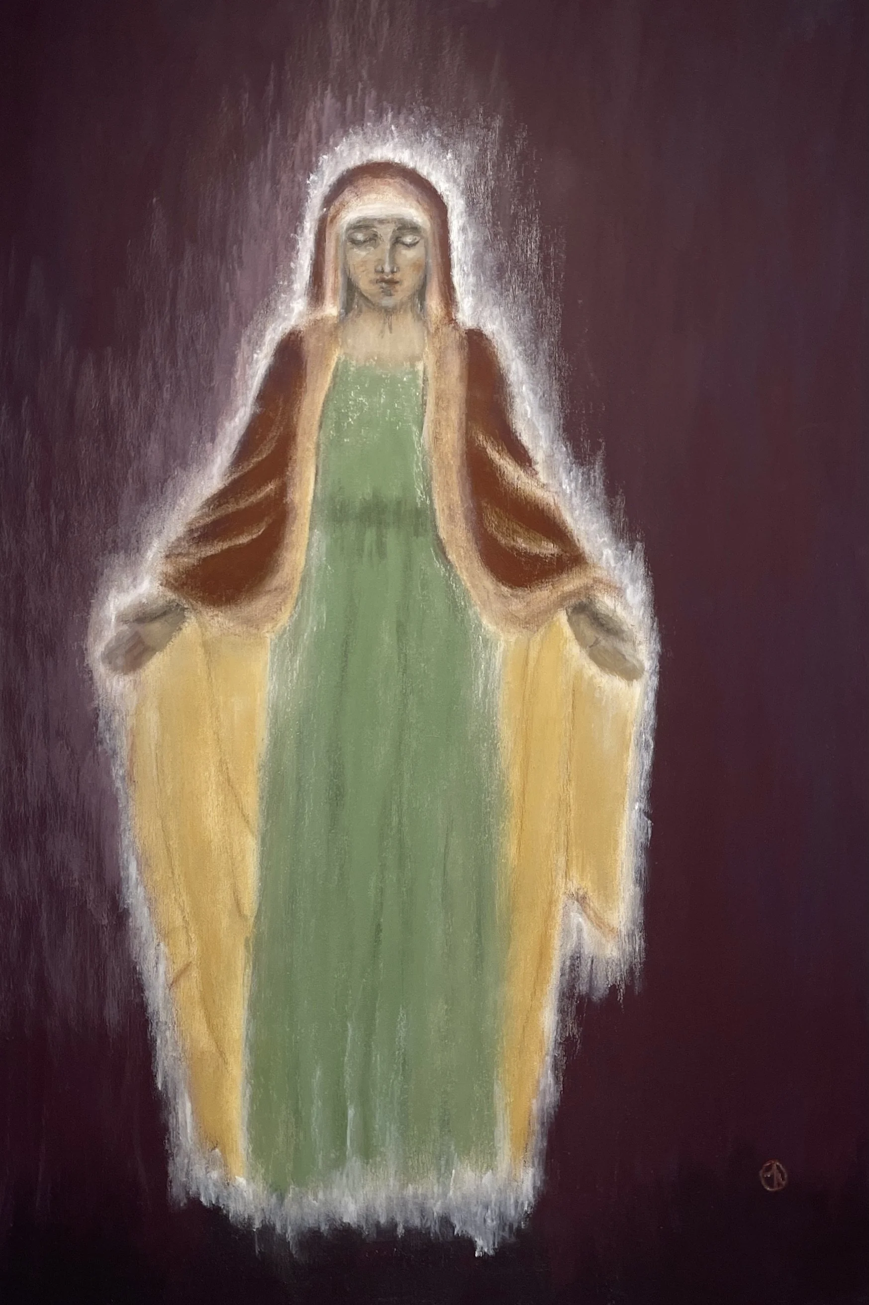 Mother of us All 24"x36"  cold wax & oil on board