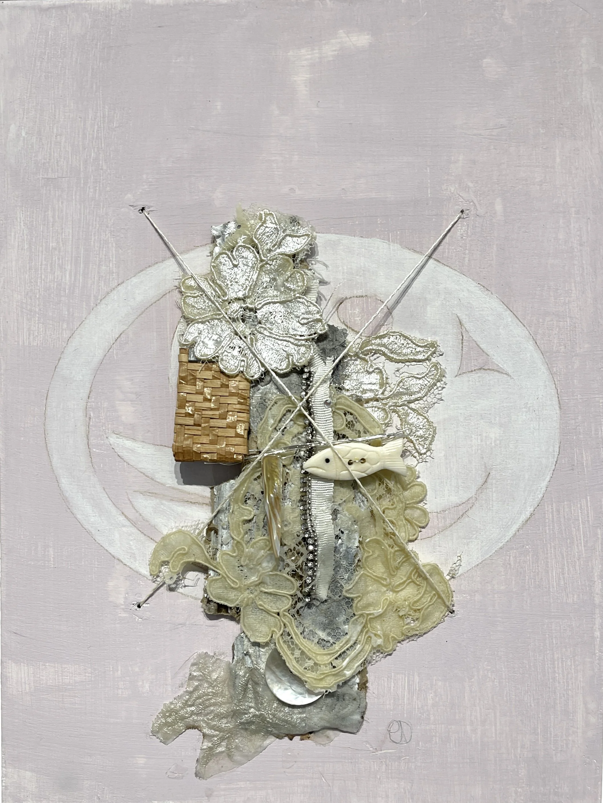 Wired Together #9  9"x12" mixed media on board  SOLD