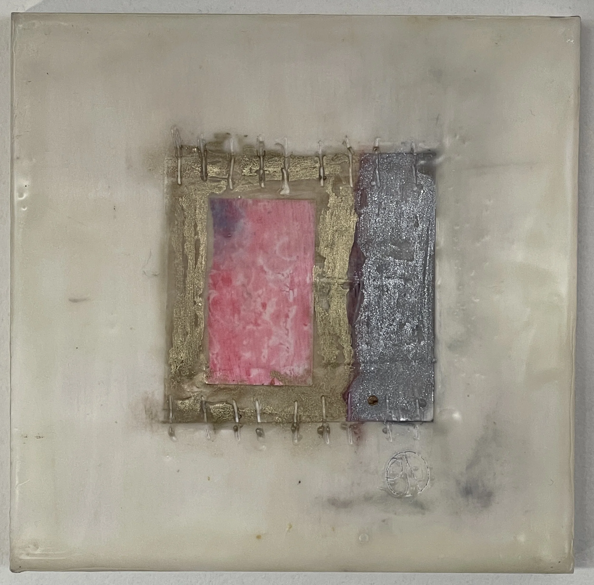 Internal Landscape #7 6"x6" encaustic mixed media on board