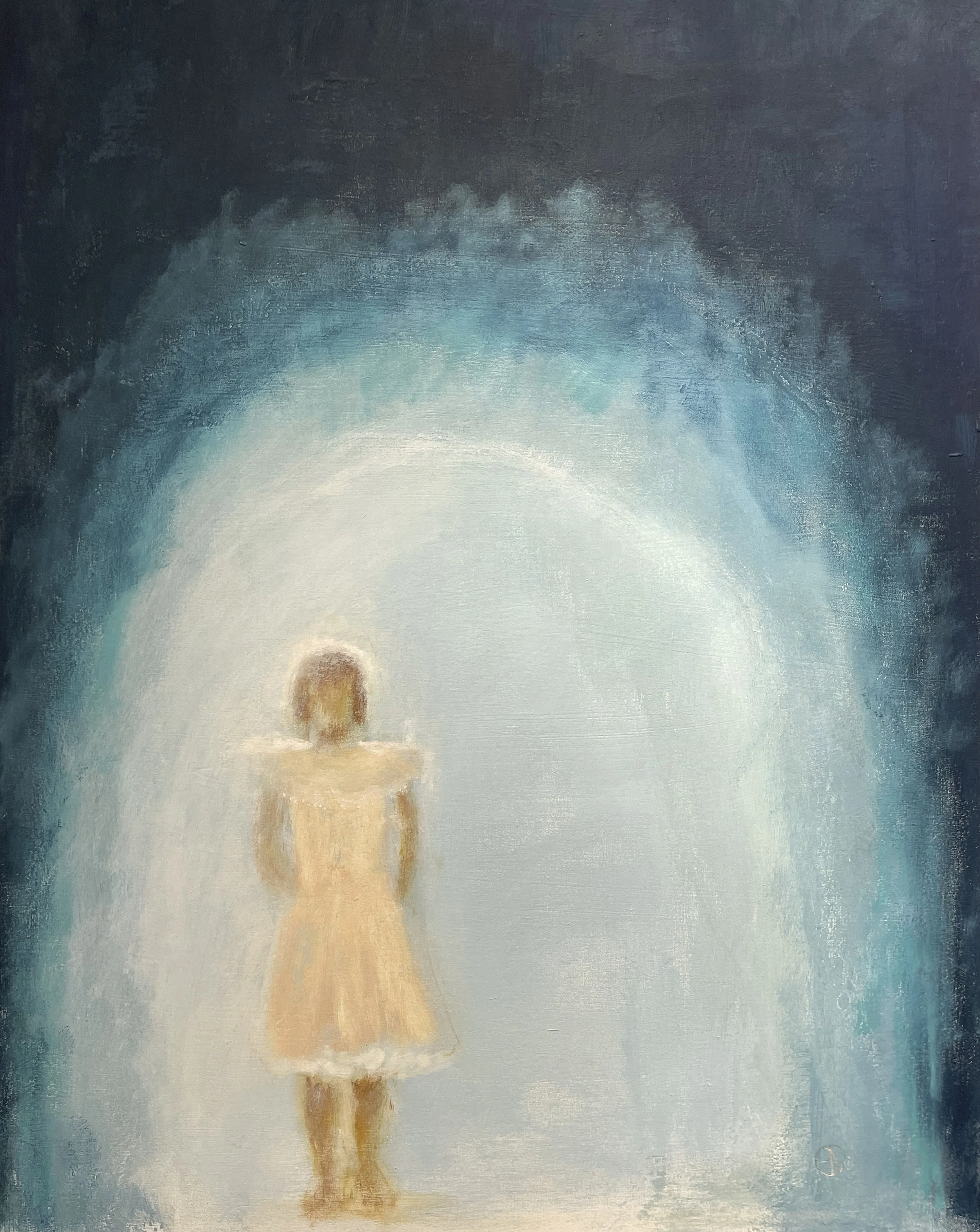 Invitation to Light 16"x20" cold wax & oil on board