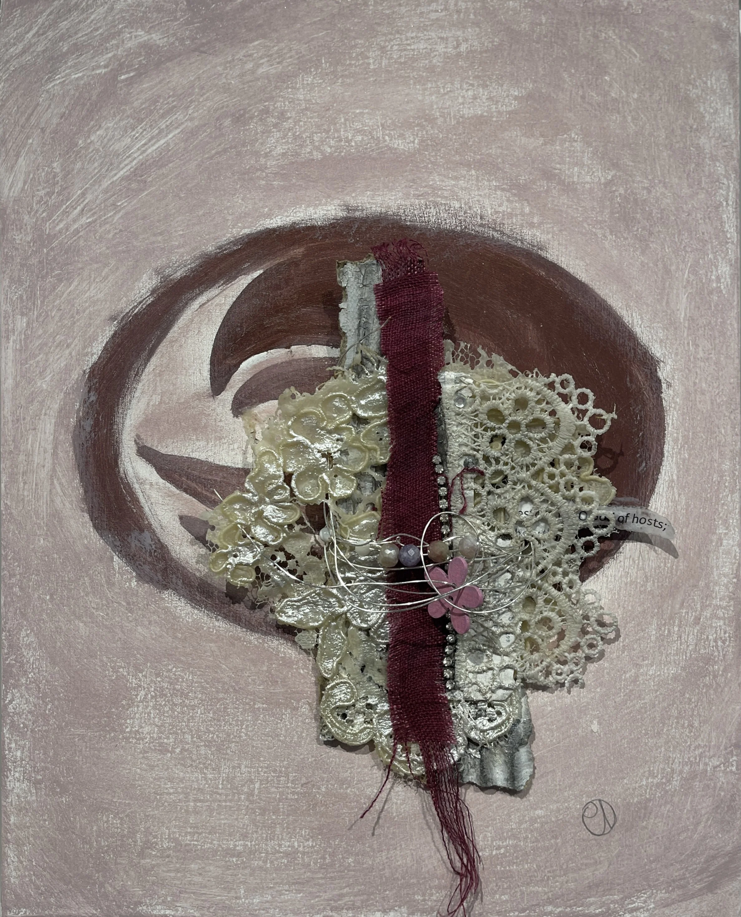 Wired Together #7  8"x10" mixed media on board