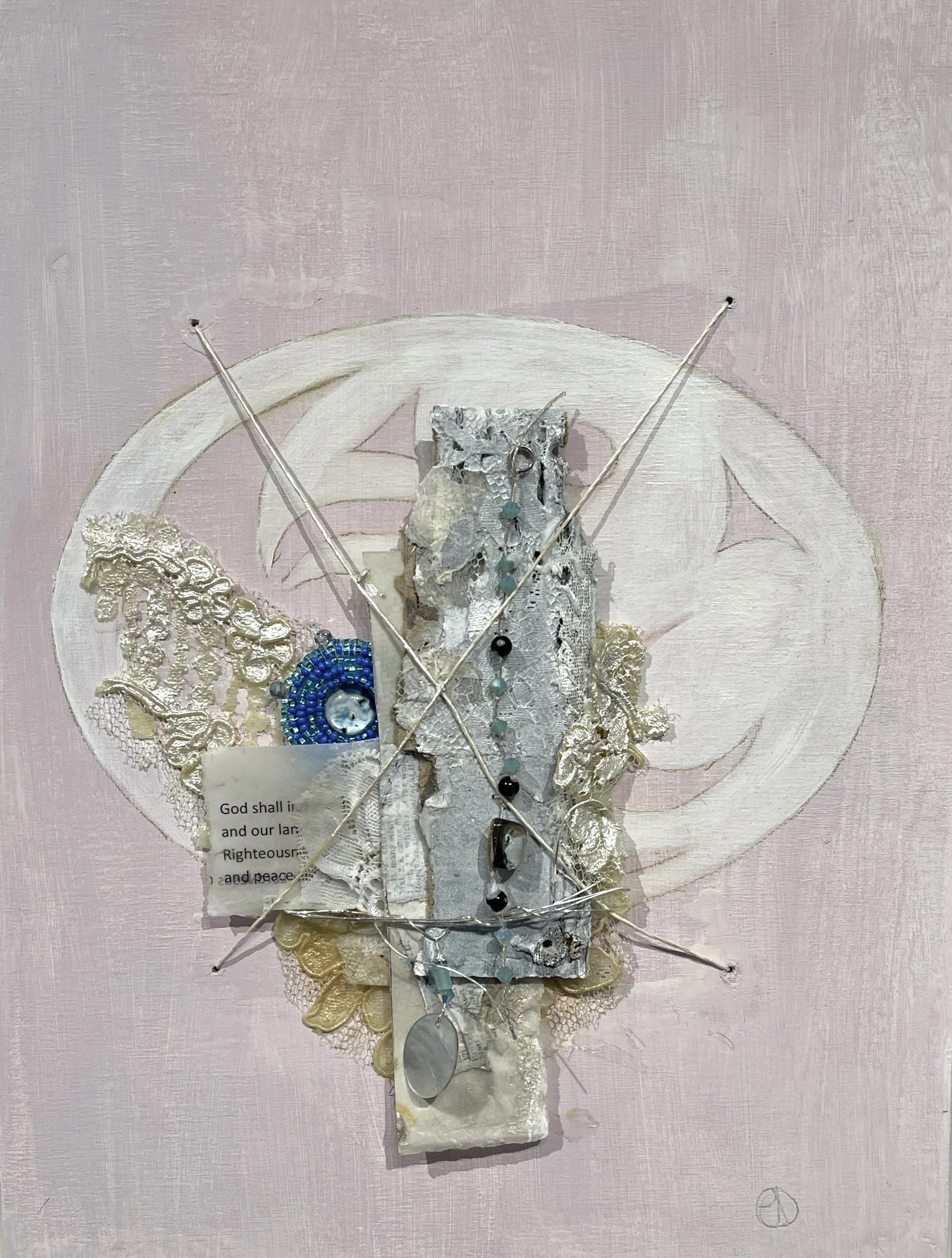 Wired Together #9  9"x12" mixed media on board  SOLD