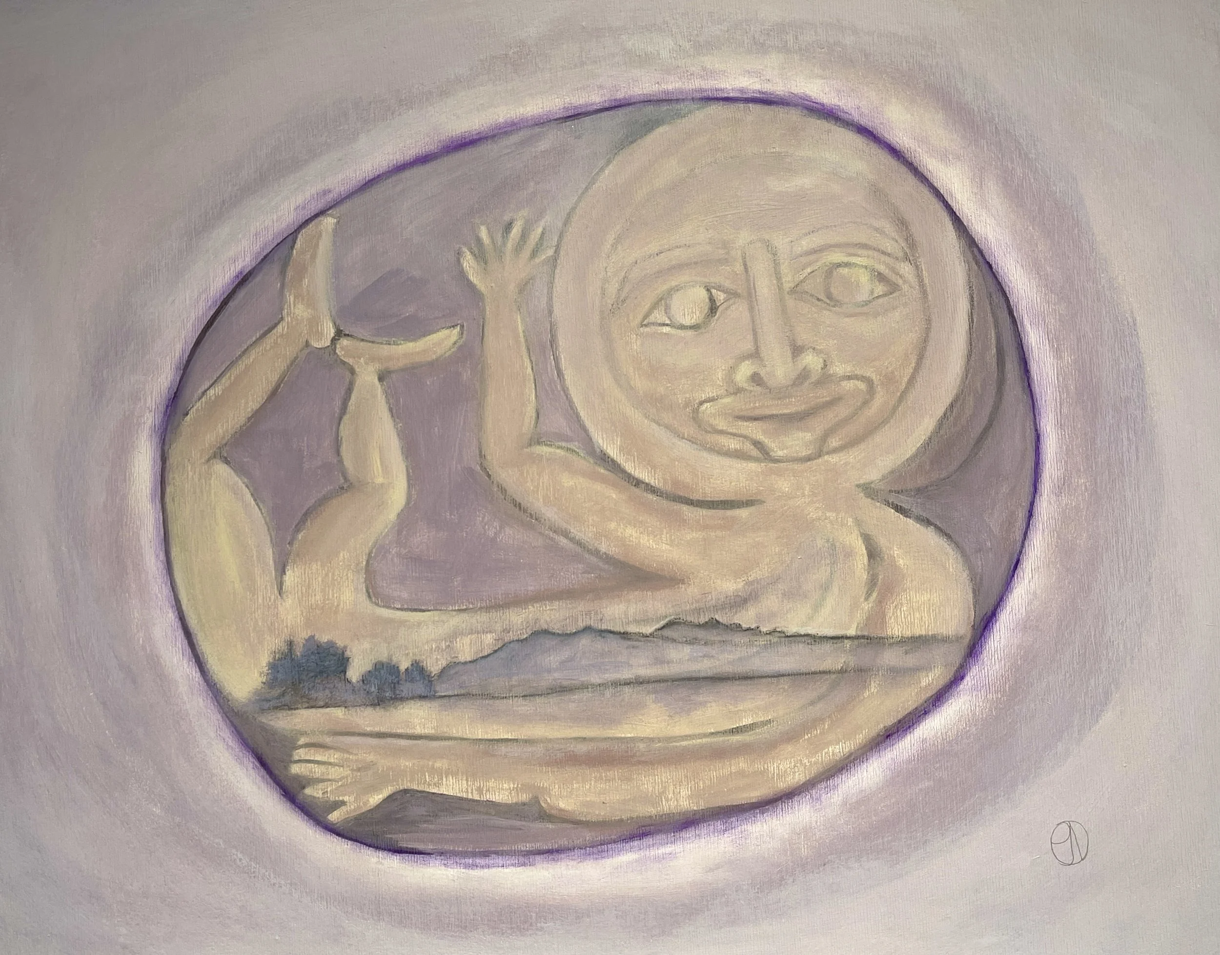 Internal Reality 16"x20" cold wax & oil on board