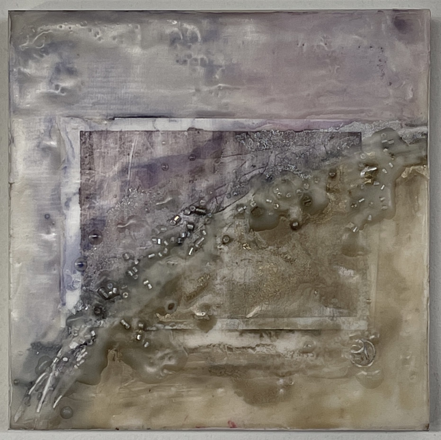 Internal Landscape #6 6"x6" encaustic mixed media on board