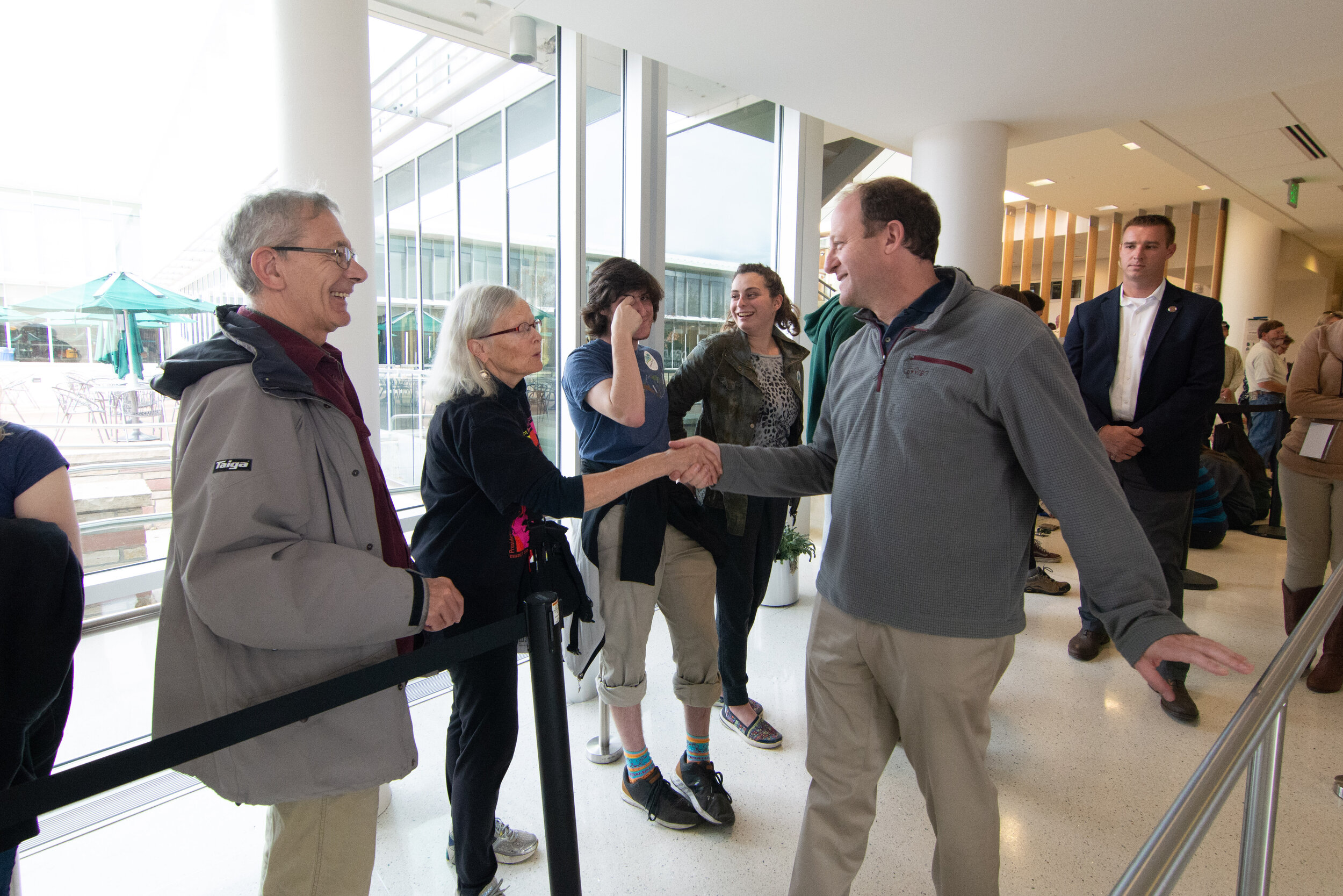 Colorado Governor candidate Jared Polis greets people in line while they are waiting to enter a Colorado Democrats rally in the Colorado State University Lory Student Center on Wednesday Oct. 24, 2018. The rally consisted of guest appearances by Jare