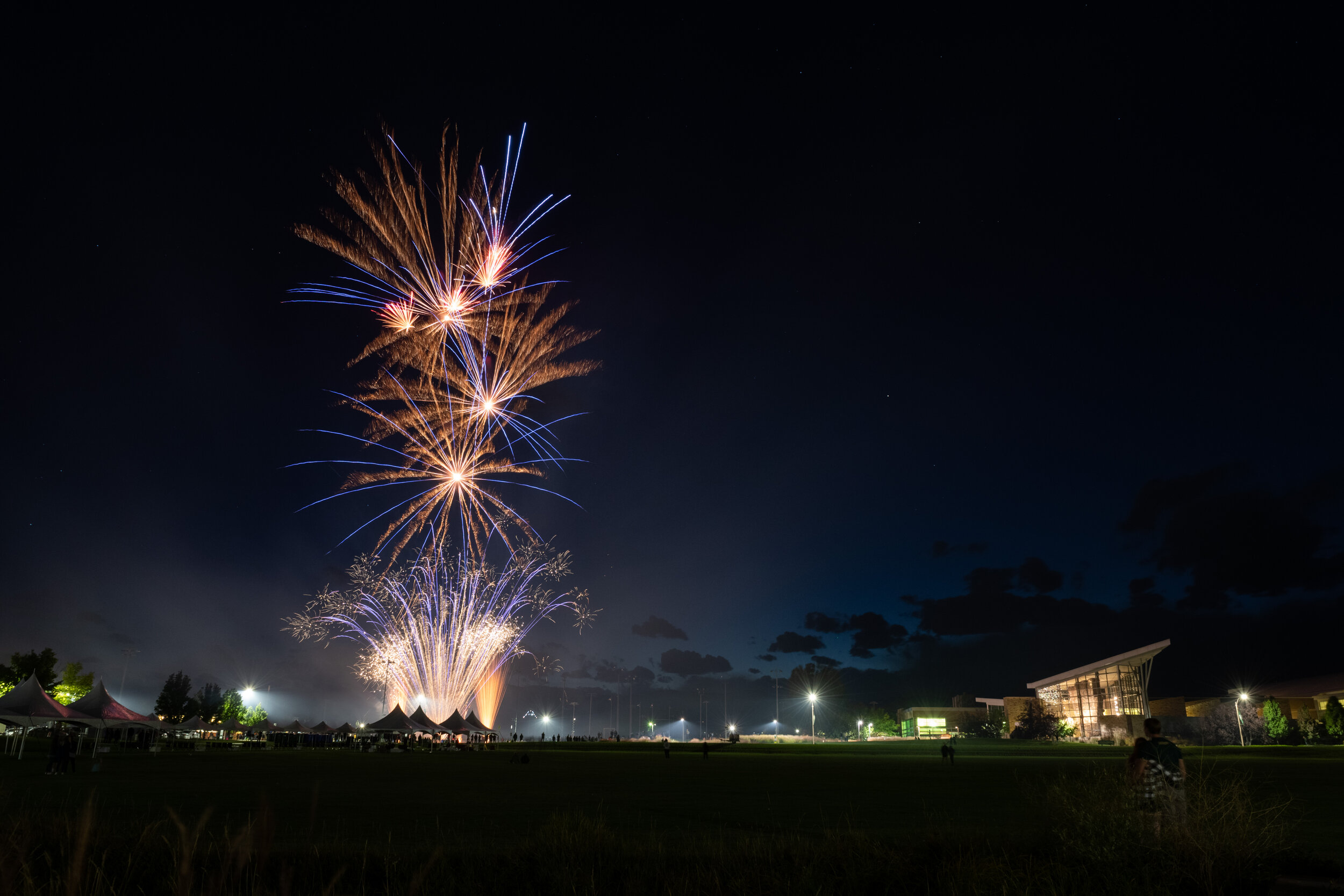 Fireworks end the night during the Colorado State University Homecoming celebration Oct. 4, 2019. (Colin Shepherd | The Rocky Mountain Collegian)