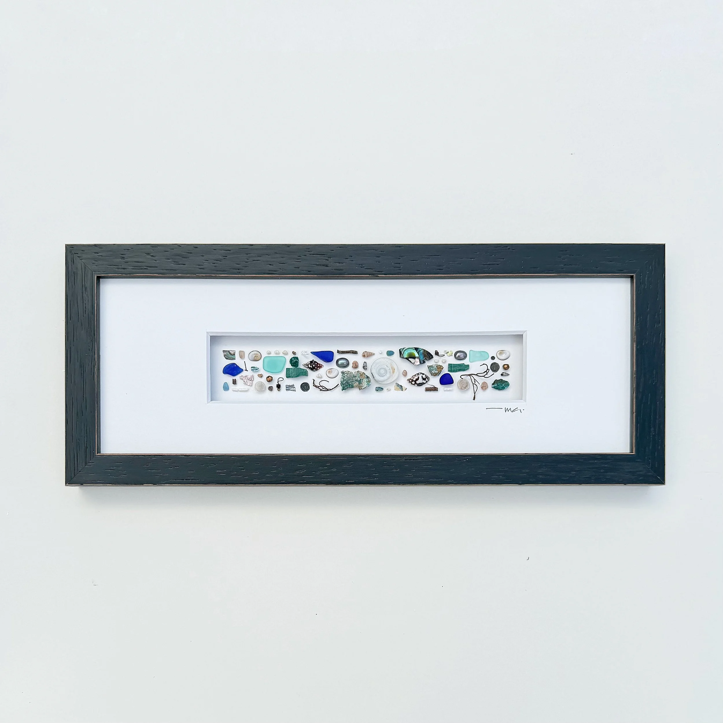 Panorama “Green Tones, black pearls, malachite + Paua”