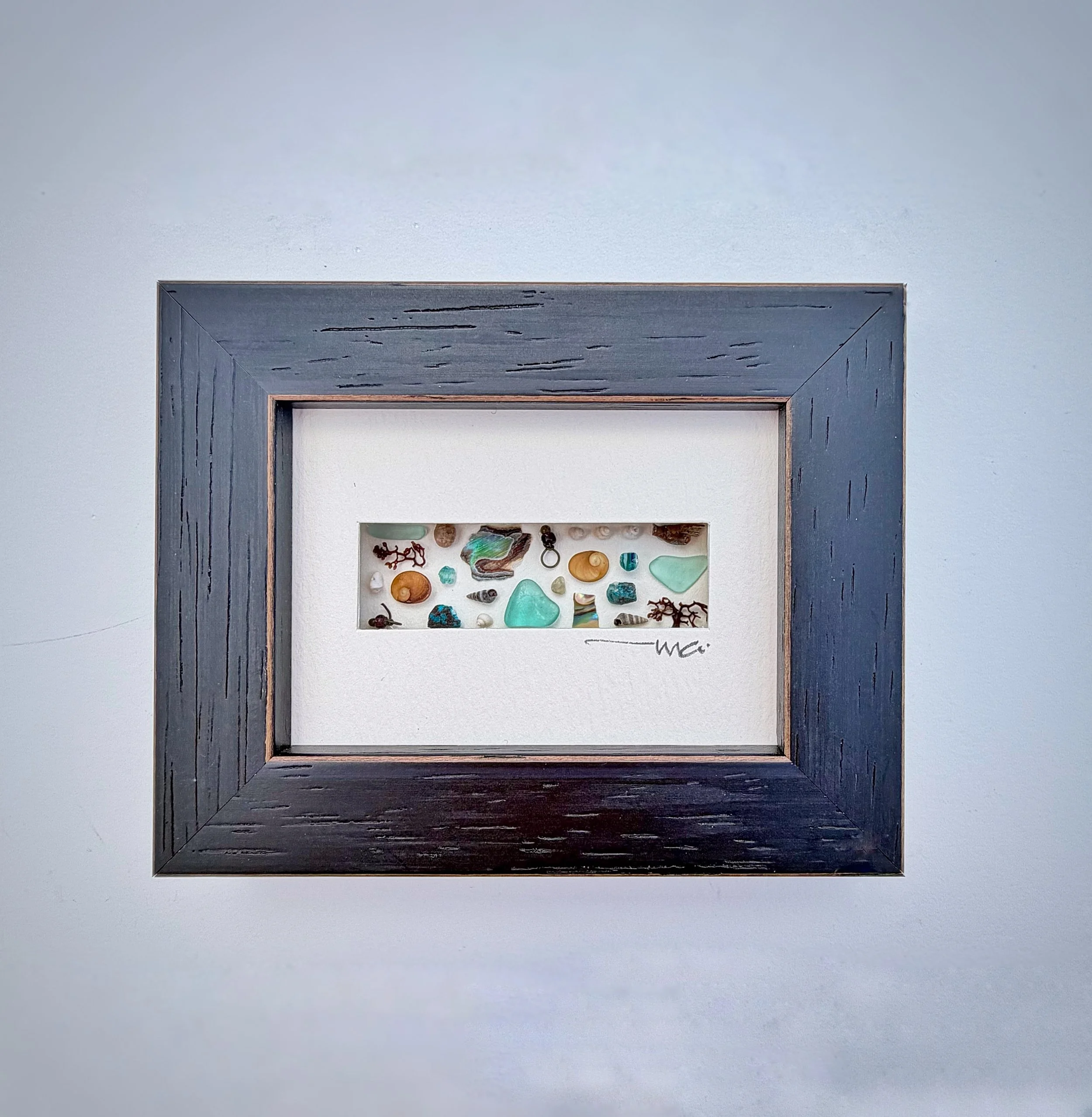 Mini M “Green Sea Glass + Paua”.