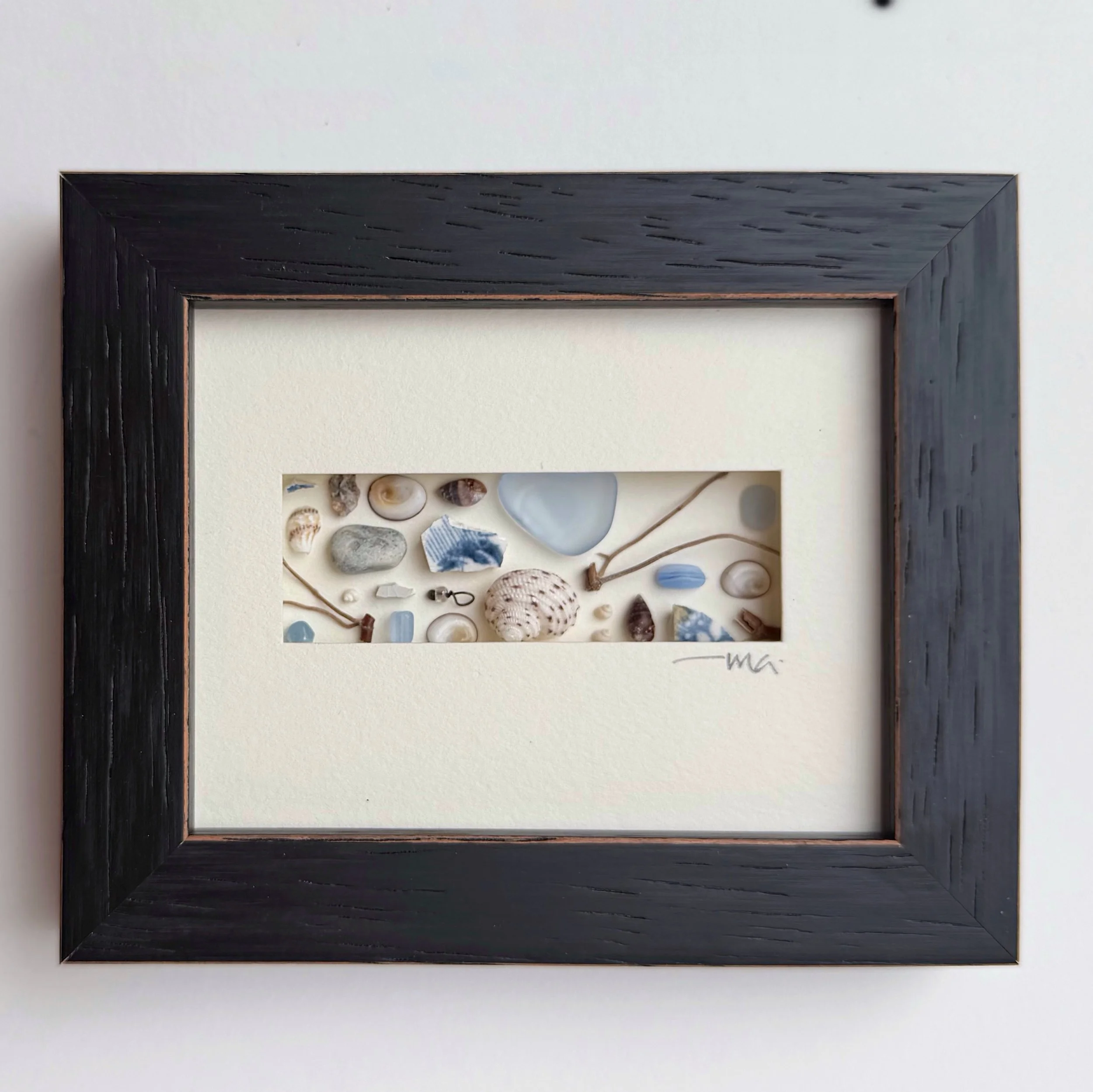 Mini L “Blue Sea Glass + Royal Doulton”