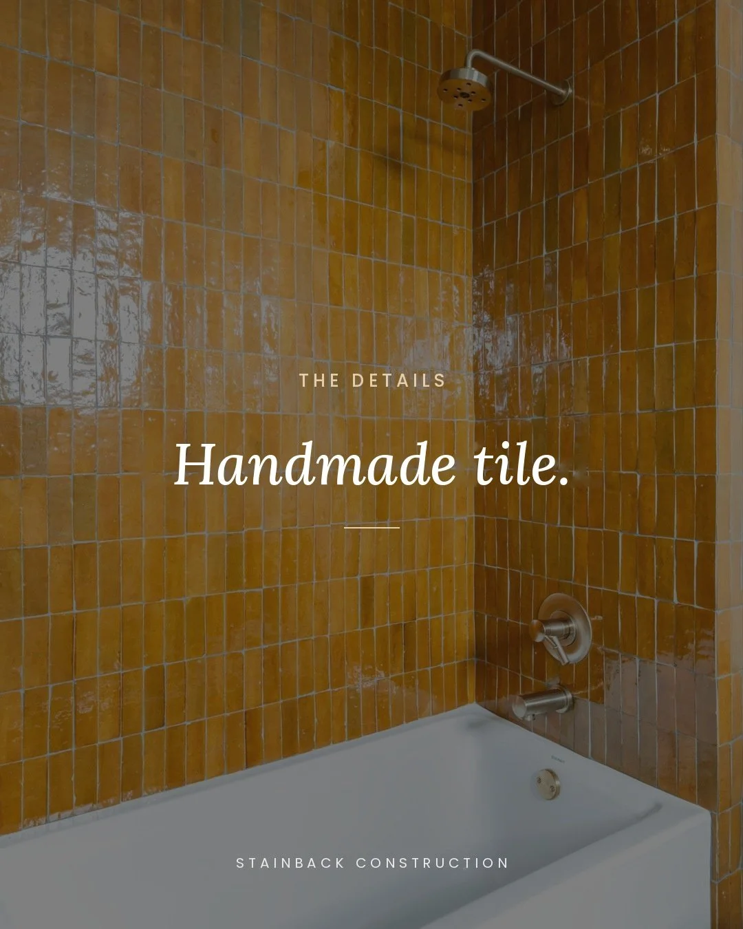 One of the things we love about handmade tile is that it&rsquo;s not supposed to be perfect. Every piece is a little different, and that variation gives it so much character once it&rsquo;s installed. 
A lot of patience from our tile guys on these 😂