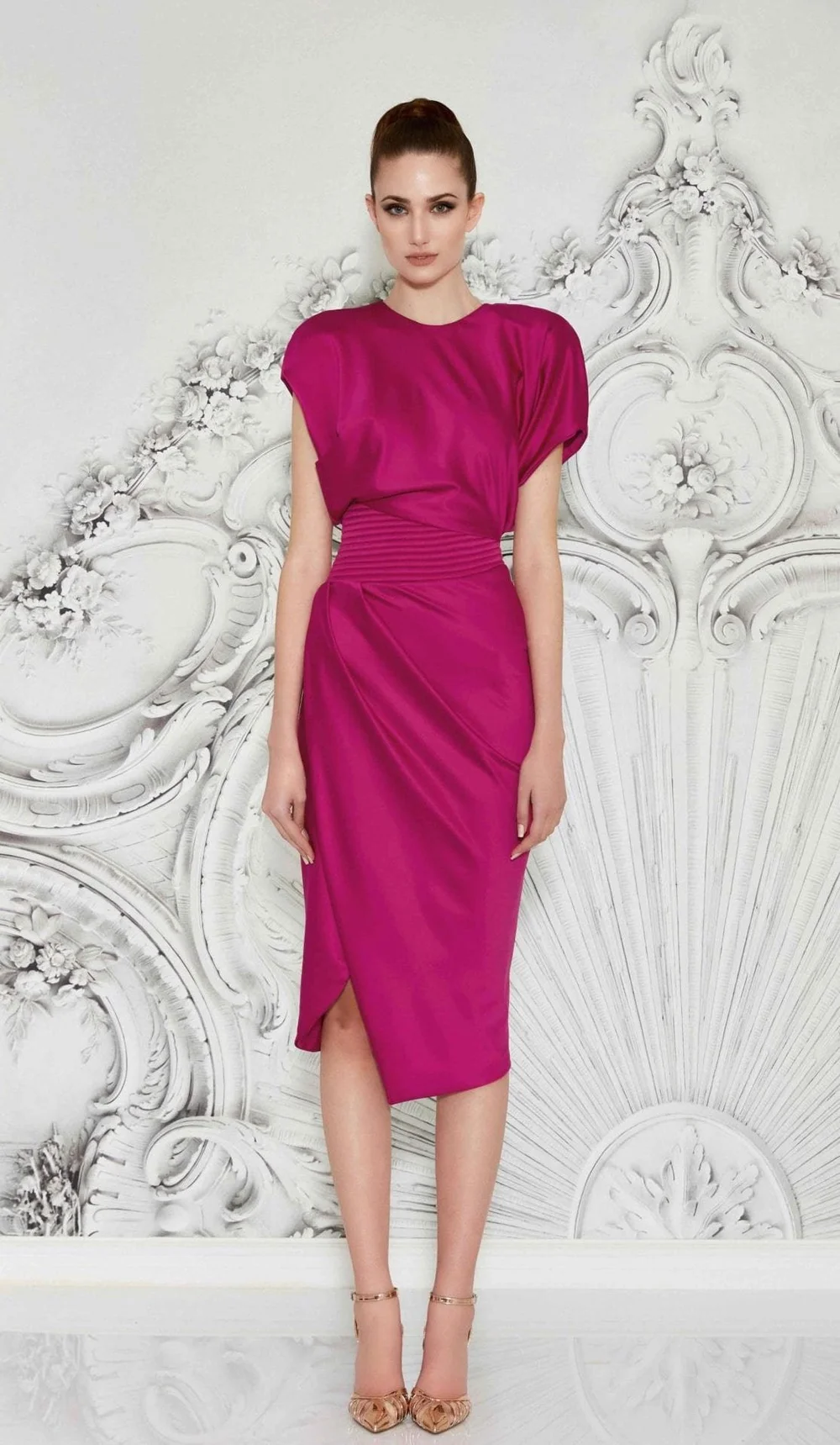 knee length dresses for ladies Bond Girl Black Midi Slip Dress — Style Sophistique main image 0