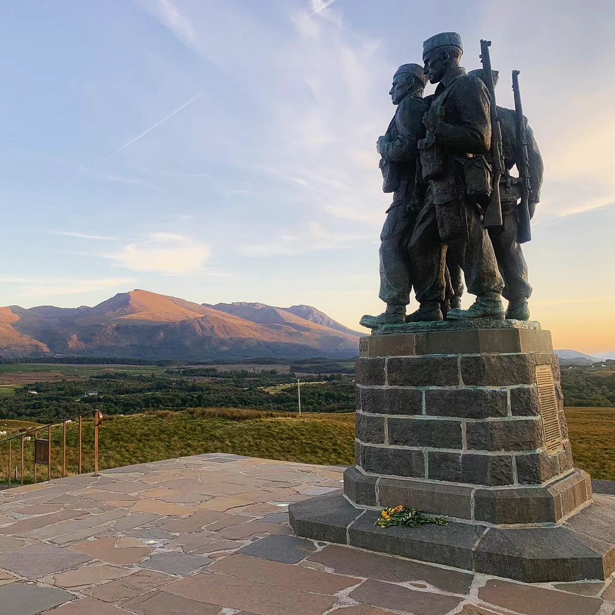 The commando memorial over looking Ben Nevis! A beautiful memorial with a gorgeous sunset to end a busy day in Scotland #scottishhighlands #scotland #commandos  #royalmarines