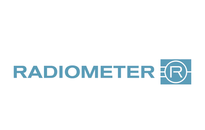 Radiometer logo with the word 'RADIOMETER' in blue and a stylized 'R' inside a blue square.