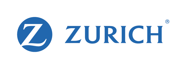 Zurich logo with a blue circle containing a stylized 'Z' and the word 'ZURICH' in blue text.