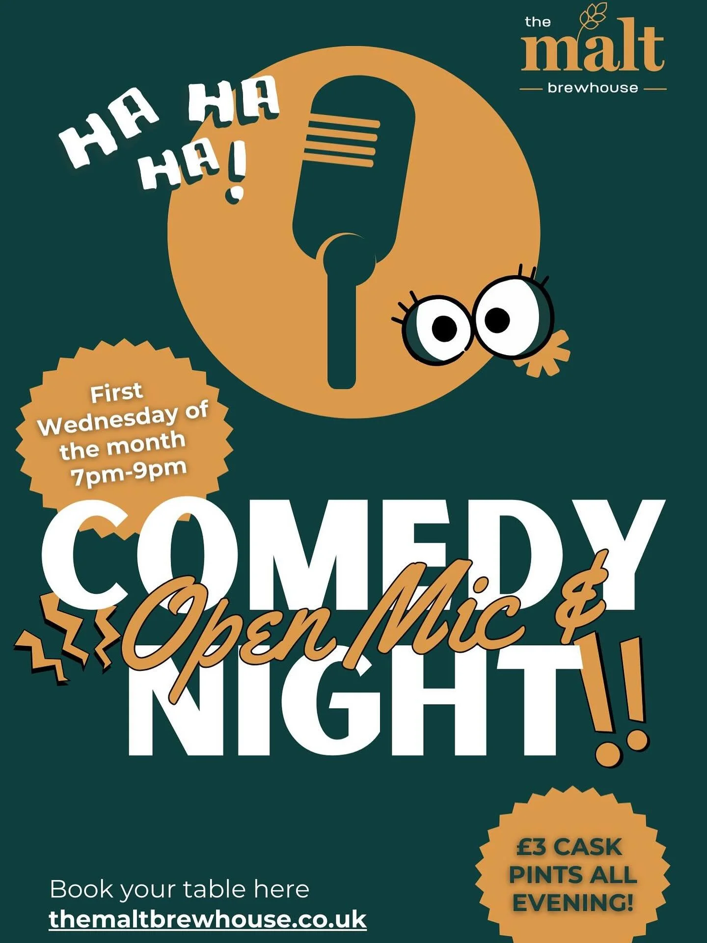 COMEDY NIGHT IS BACK! 
Join us this Wednesday from 7pm for an evening of laughter 🤭 
With all casks &pound;3 too, you don&rsquo;t want to miss it! 🤩
Book your spot now!