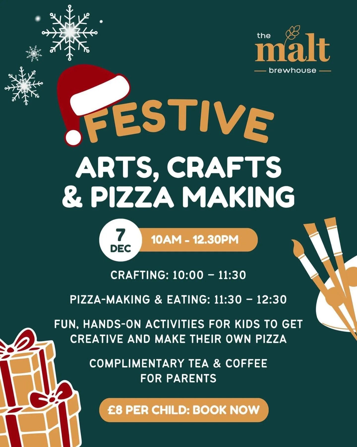 Who&rsquo;s ready for a Christmas craft morning?! 🎅🏻
Join us this Sunday the 7th for a fun morning filled with crafts and Pizza making! 🍕🎄
Let&rsquo;s get the little ones in the Christmas spirit with some festive and fun crafts! 🎨
Followed by so